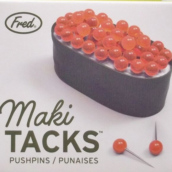 Fred Maki Tacks Sushi Pushpin & Holder Set NEW - Picture 4 of 6